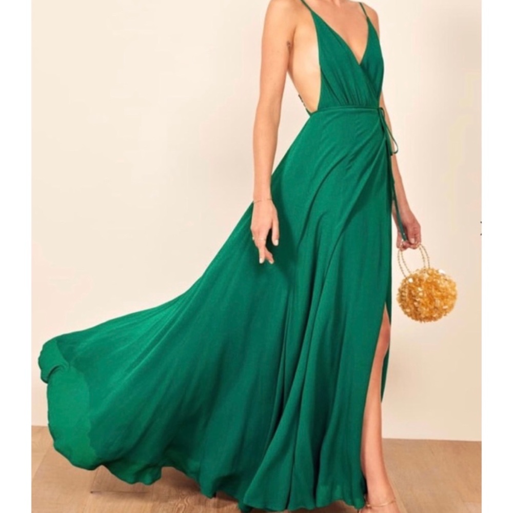 Reformation Callalily Gown green Maxi dress 0
